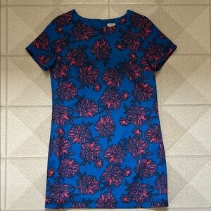 J. Crew Blue and Pink Floral Dress